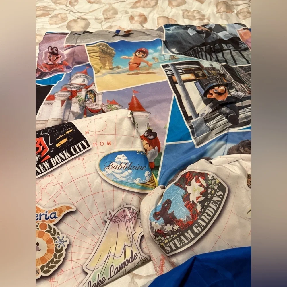 Nintendo Super Mario Odyssey Themed Twin Bedding, Sheets, Comforter, Dinosaur